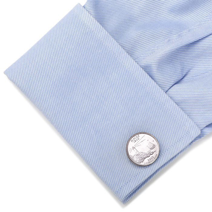 Maine State Quarter Coin Cufflinks Uncirculated U.S. Quarter 2003 Cuff Links Image 4