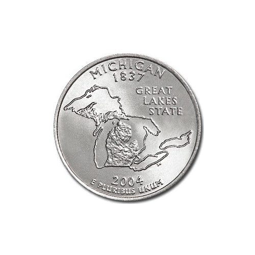 Michigan State Quarter Coin Lapel Pin Uncirculated U.S. Quarter 2004 Tie Pin Image 2