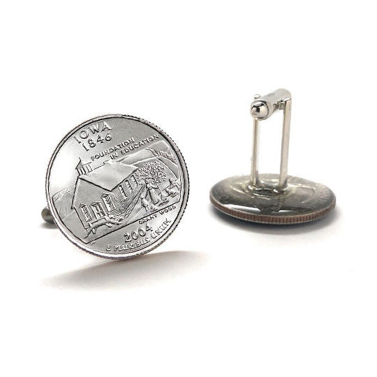 Iowa State Quarter Coin Cufflinks Uncirculated U.S. Quarter 2004 Cuff Links Image 3