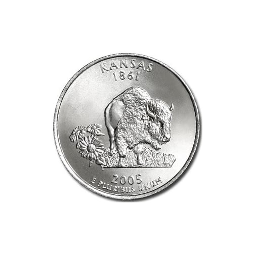 Kansas State Quarter Coin Lapel Pin Uncirculated U.S. Quarter 2005 Tie Pin Image 2