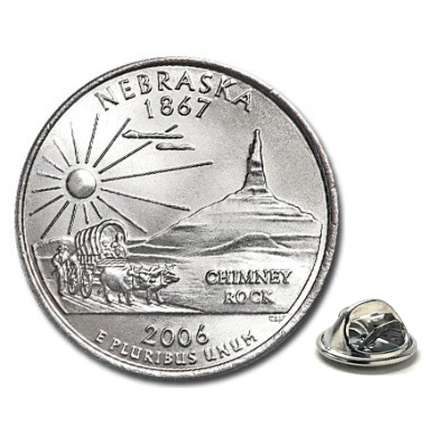 Nebraska State Quarter Coin Lapel Pin Uncirculated U.S. Quarter 2006 Tie Pin Image 1