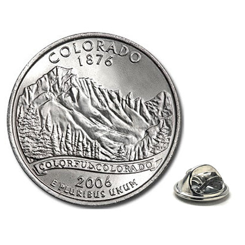 Colorado State Quarter Coin Lapel Pin Uncirculated U.S. Quarter 2006 Tie Pin Image 1