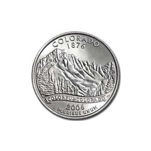 Colorado State Quarter Coin Lapel Pin Uncirculated U.S. Quarter 2006 Tie Pin Image 2