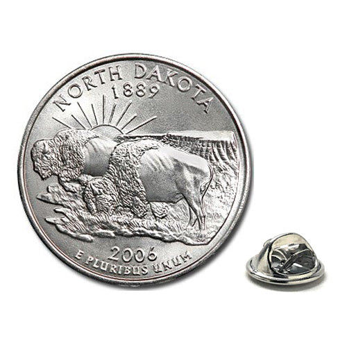North Dakota State Quarter Coin Lapel Pin Uncirculated U.S. Quarter 2006 Tie Pin Image 1