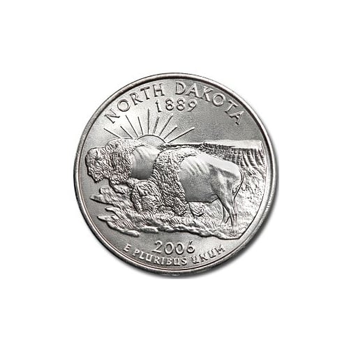 North Dakota State Quarter Coin Lapel Pin Uncirculated U.S. Quarter 2006 Tie Pin Image 2