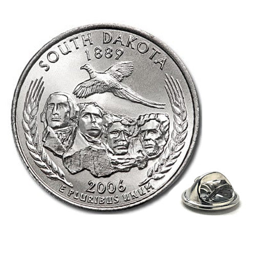South Dakota State Quarter Coin Lapel Pin Uncirculated U.S. Quarter 2006 Tie Pin Image 1