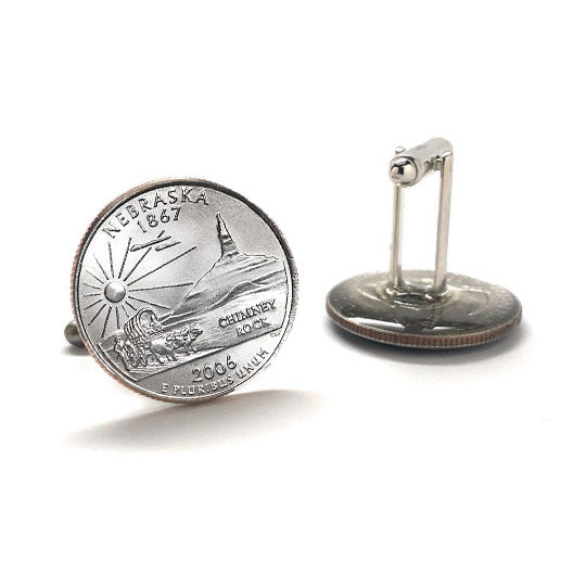 Nebraska State Quarter Coin Cufflinks Uncirculated U.S. Quarter 2006 Cuff Links Image 3