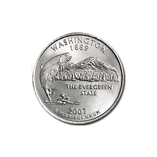 Washington State Quarter Coin Lapel Pin Uncirculated U.S. Quarter 2007 Tie Pin Image 2