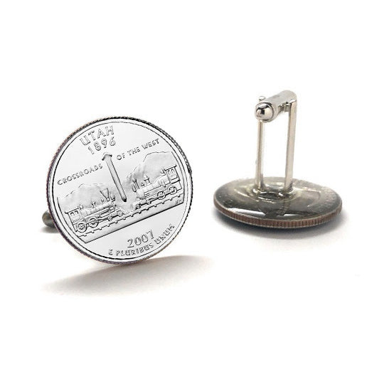 Utah State Quarter Coin Cufflinks Uncirculated U.S. Quarter 2007 Cuff Links Image 3