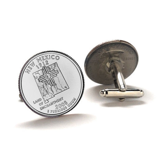 Mexico State Quarter Coin Cufflinks Uncirculated U.S. Quarter 2008 Cuff Links Image 2