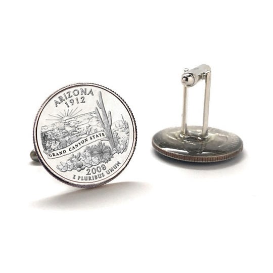 Arizona State Quarter Coin Cufflinks Uncirculated U.S. Quarter 2008 Cuff Links Image 3