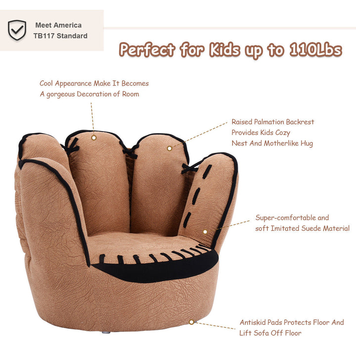 Kids Sofa Five Finger Armrest Chair Couch Children Living Room Toddler Gift Image 4