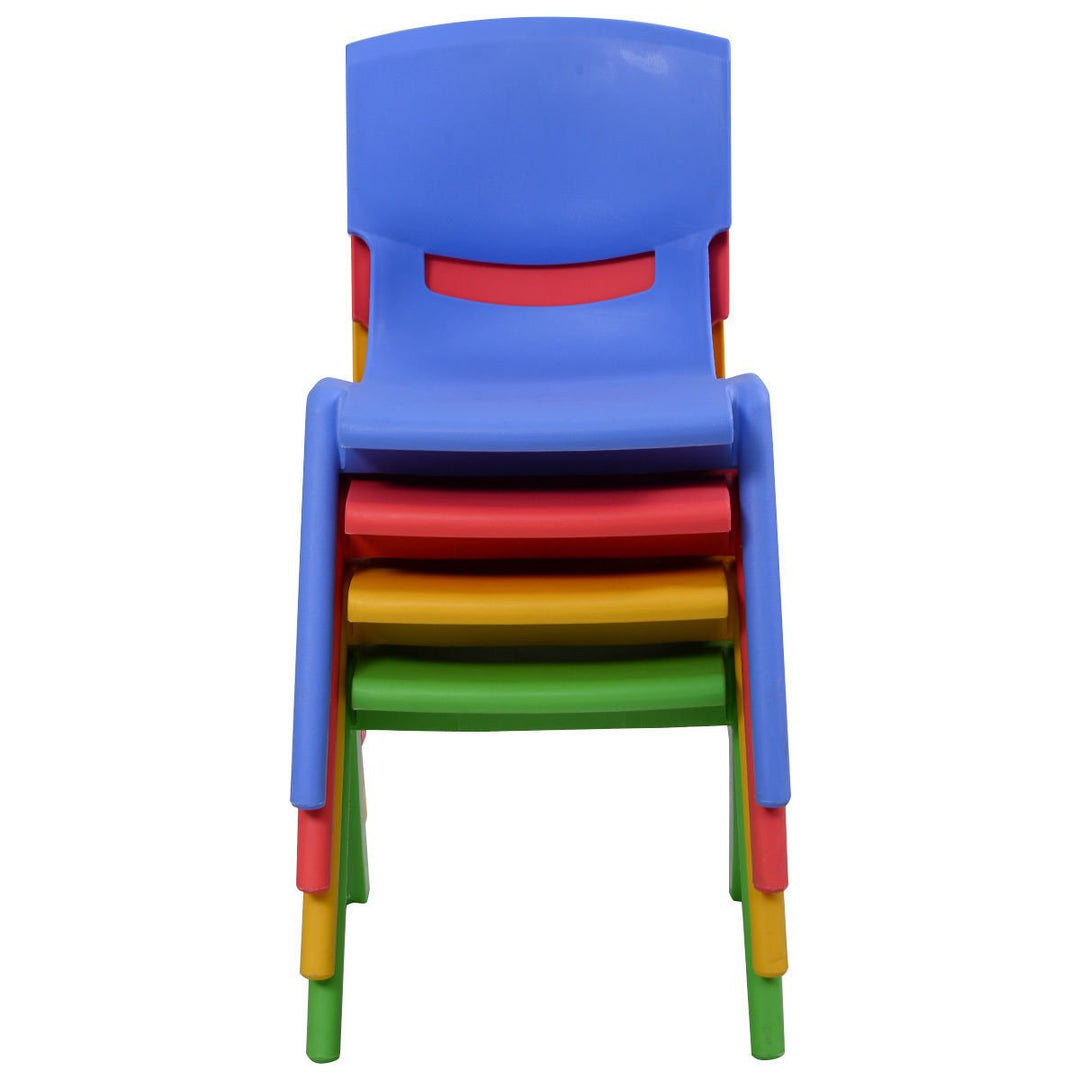 Set of 4 Kids Plastic Chairs Stackable Play and Learn Furniture Colorful Image 4