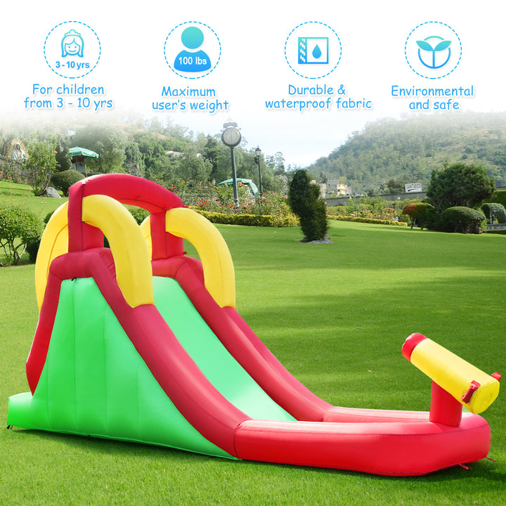 Inflatable Water Slide Bounce House Bouncer Kids Jumper Climbing w/ 480W Blower Image 4