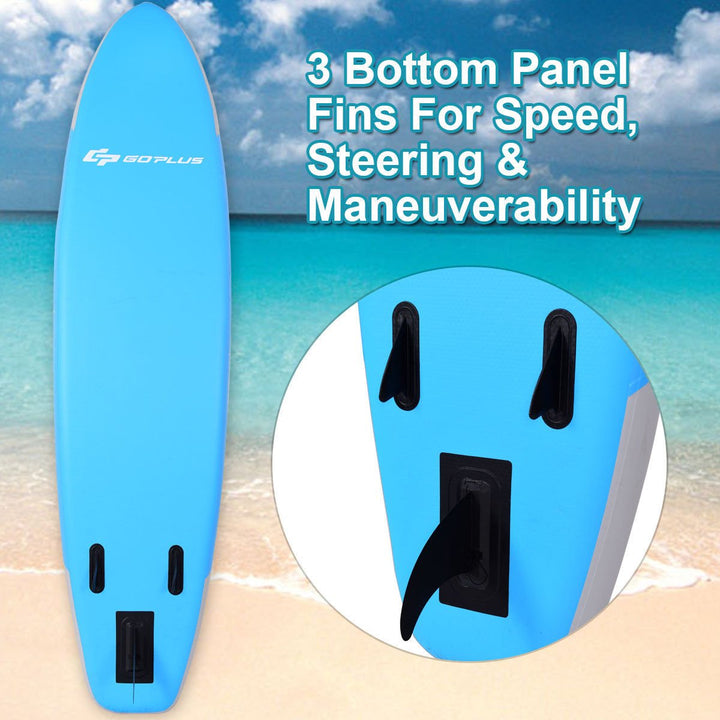 10 Inflatable Stand up Paddle Board Surfboard SUP W/ Bag Adjustable Paddle Fin Image 4