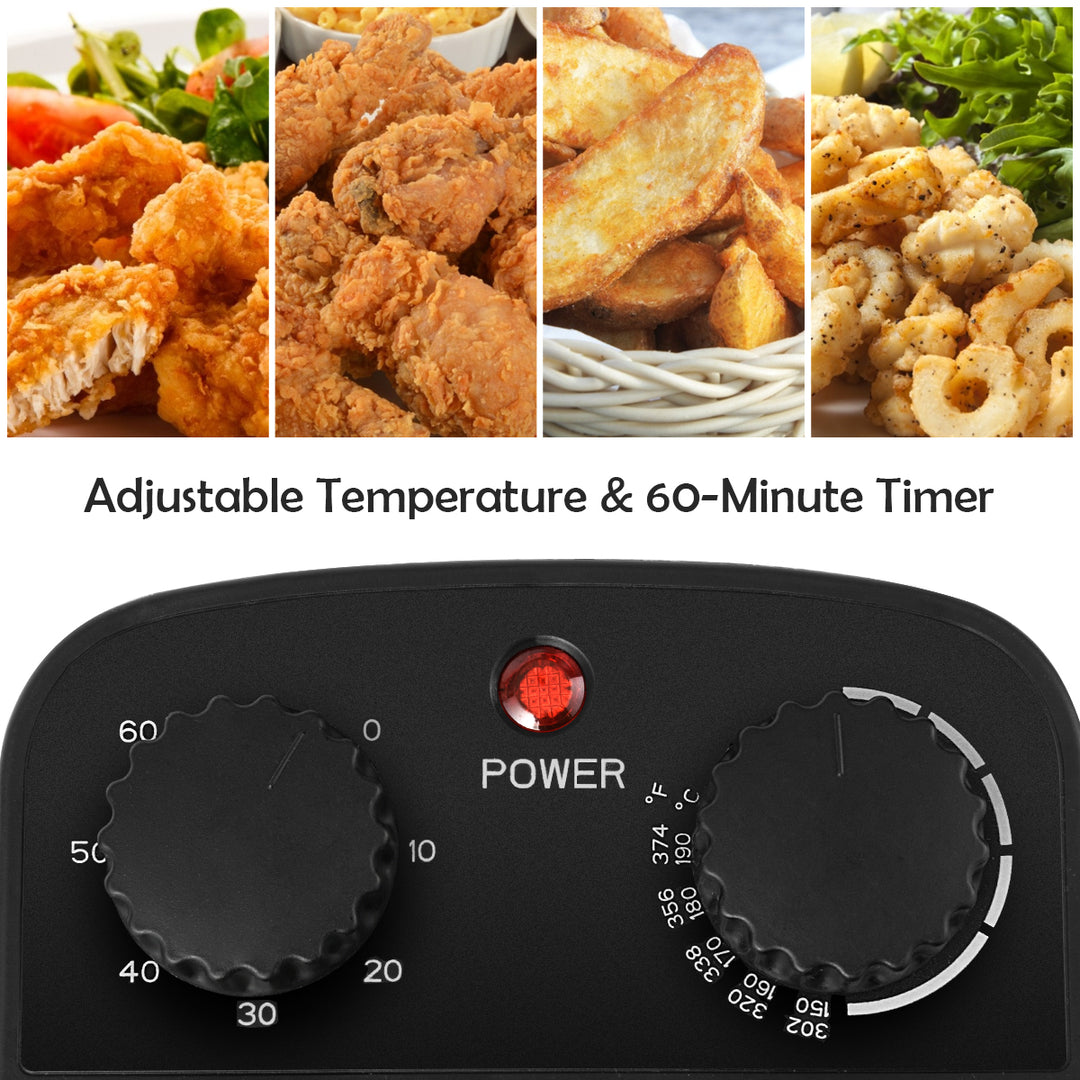 3.2 Quart Electric Deep Fryer 1700W Stainless Steel Timer Frying Basket Image 4