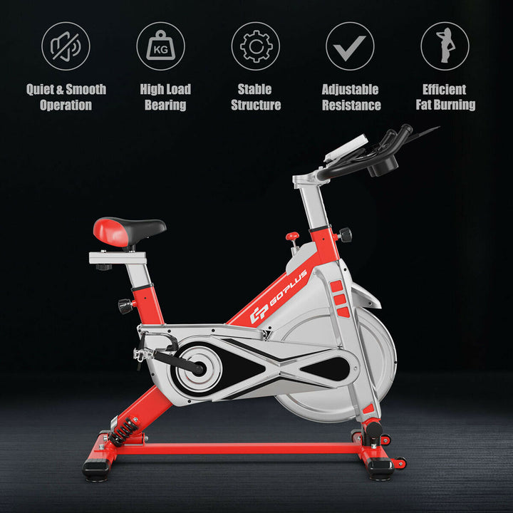 Indoor Stationary Exercise Cycle Bike Bicycle Workout w/ Large Holder Red Image 4