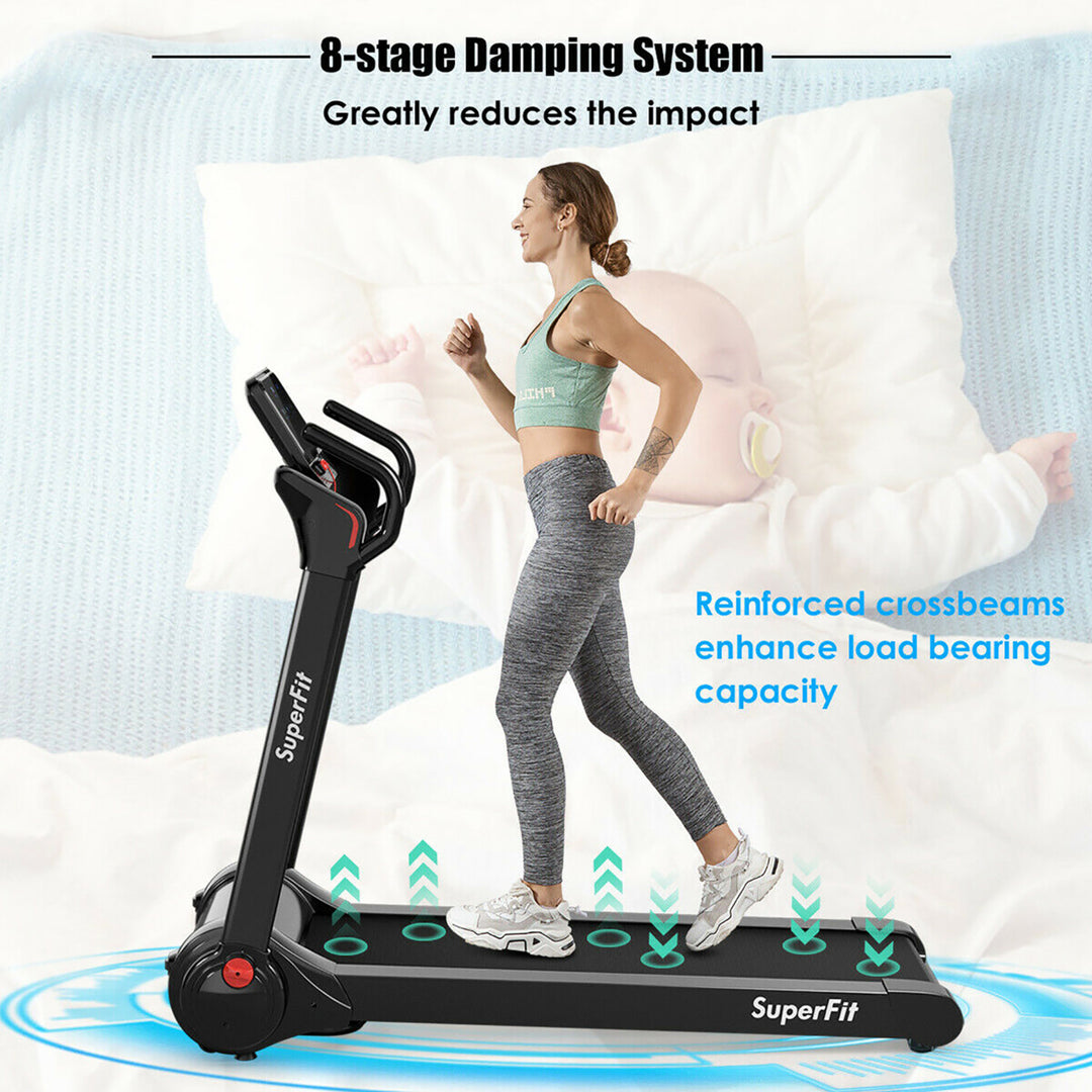 SuperFit 2.25HP Folding Electric Motorized Treadmill With Speaker Image 4