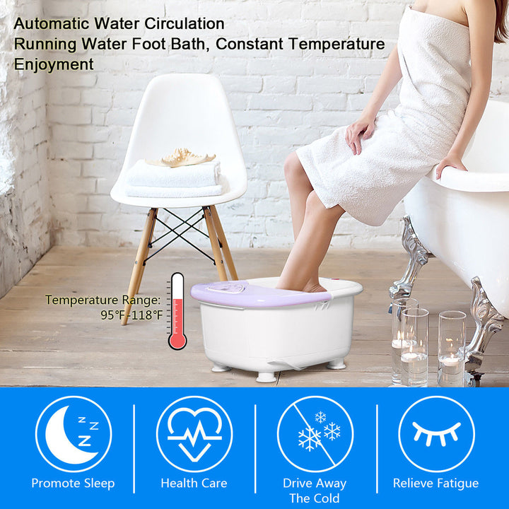 Foot Spa Bath Massager LCD Display Temperature Control Heat Infrared Bubbles Image 4