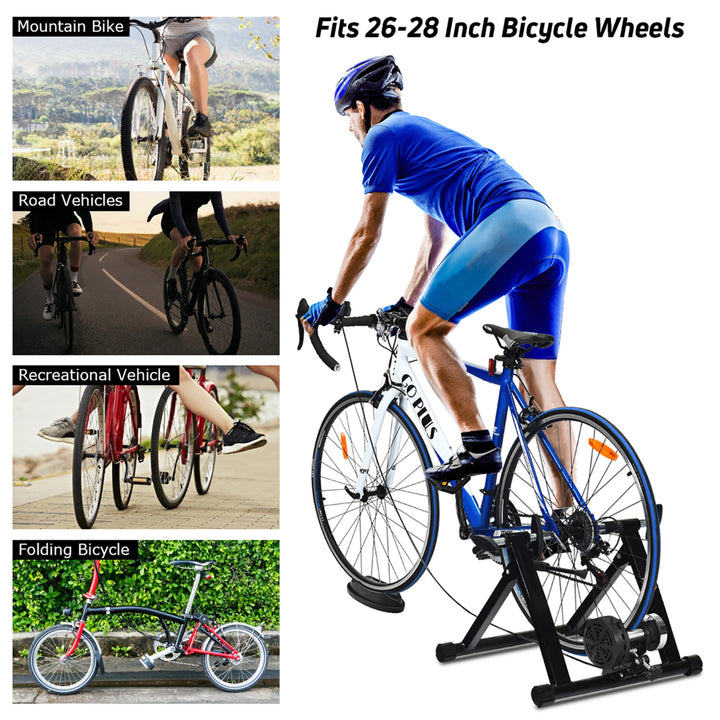 Bike Trainer Bicycle Exercise Stand w/ 8 Levels Resistance Image 4