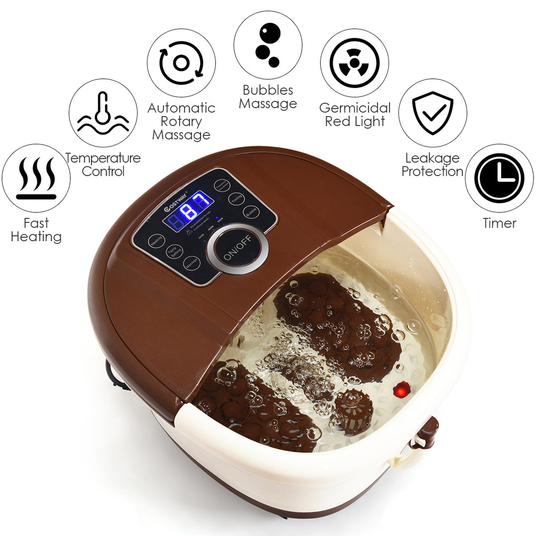 Portable Electric Foot Spa Bath Shiatsu Roller Motorized Massager Fast Heating Image 4