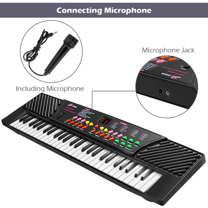 54 Keys Electronic Music Keyboard Kid Piano Organ W/Mic and Adapter Image 4