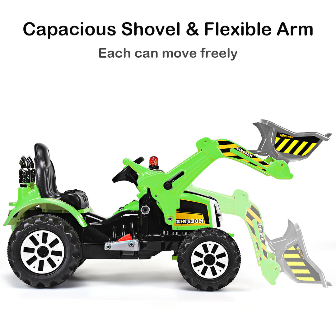 Kids Ride On Excavator Truck 12V Battery Powered Front Loader Digger Image 4