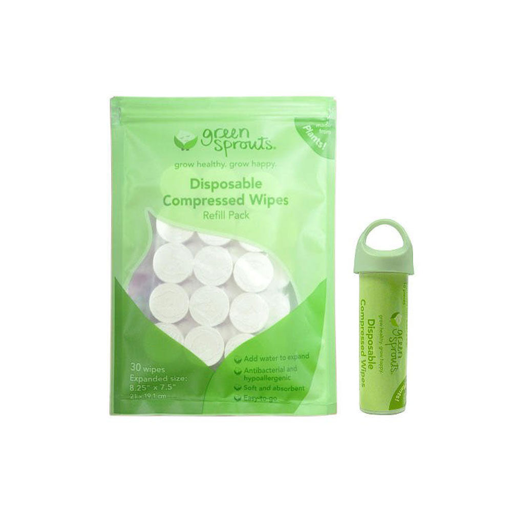 MISC Green Sprouts Disposable Compressed Wipes (10 Pack and 30 Pack Refill) White One Size Image 2