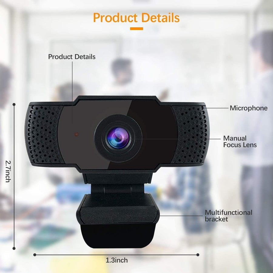 Webcam with Microphone 1080P HD Streaming USB Computer Webcam Image 1