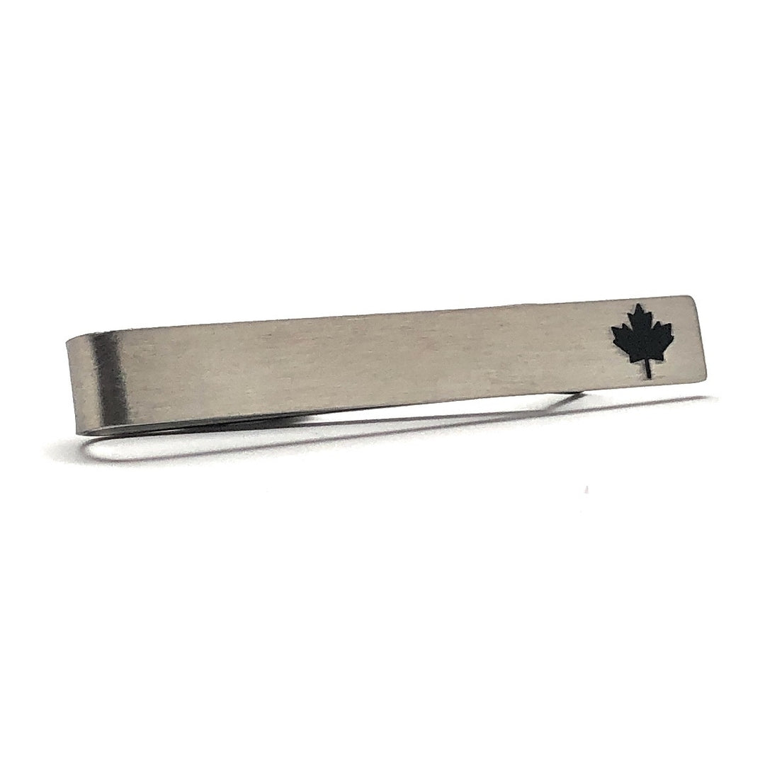 Maple Leaf Tie Bar Canada Tie Clip Natural Gift for Canadian Husband Boyfriend Image 4