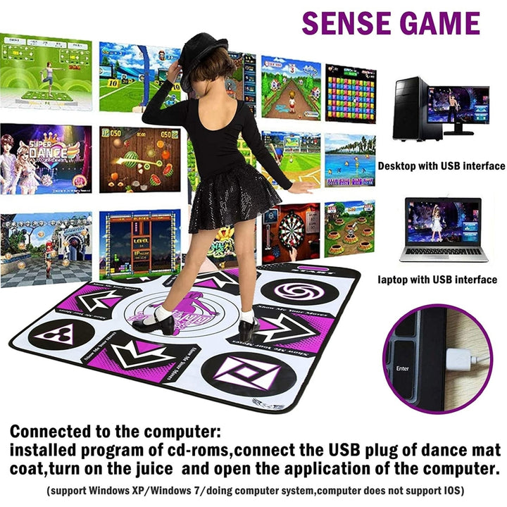 Electronic Dance Mat for Kids and Adults Dancing Game Dance Pad Wireless Non-Slip Dancer Step PadsHigh Elasticity and Image 2