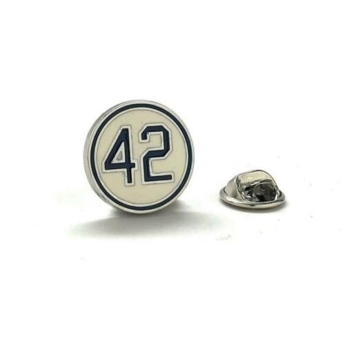 Number 42 Lapel Pin Jackie Robinson Day Honoring Baseballs Barrier Breaker Tie Pin Image 1