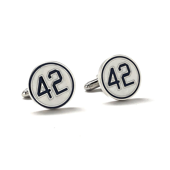 Number 42 Cufflinks Jackie Robinson Day Honoring Baseballs Barrier Breaker Cuff Links Image 1