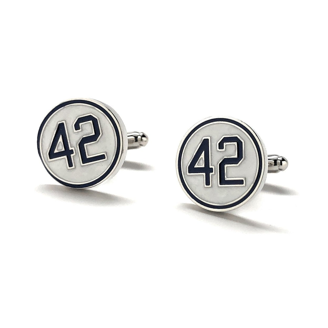 Number 42 Cufflinks Jackie Robinson Day Honoring Baseballs Barrier Breaker Cuff Links Image 4