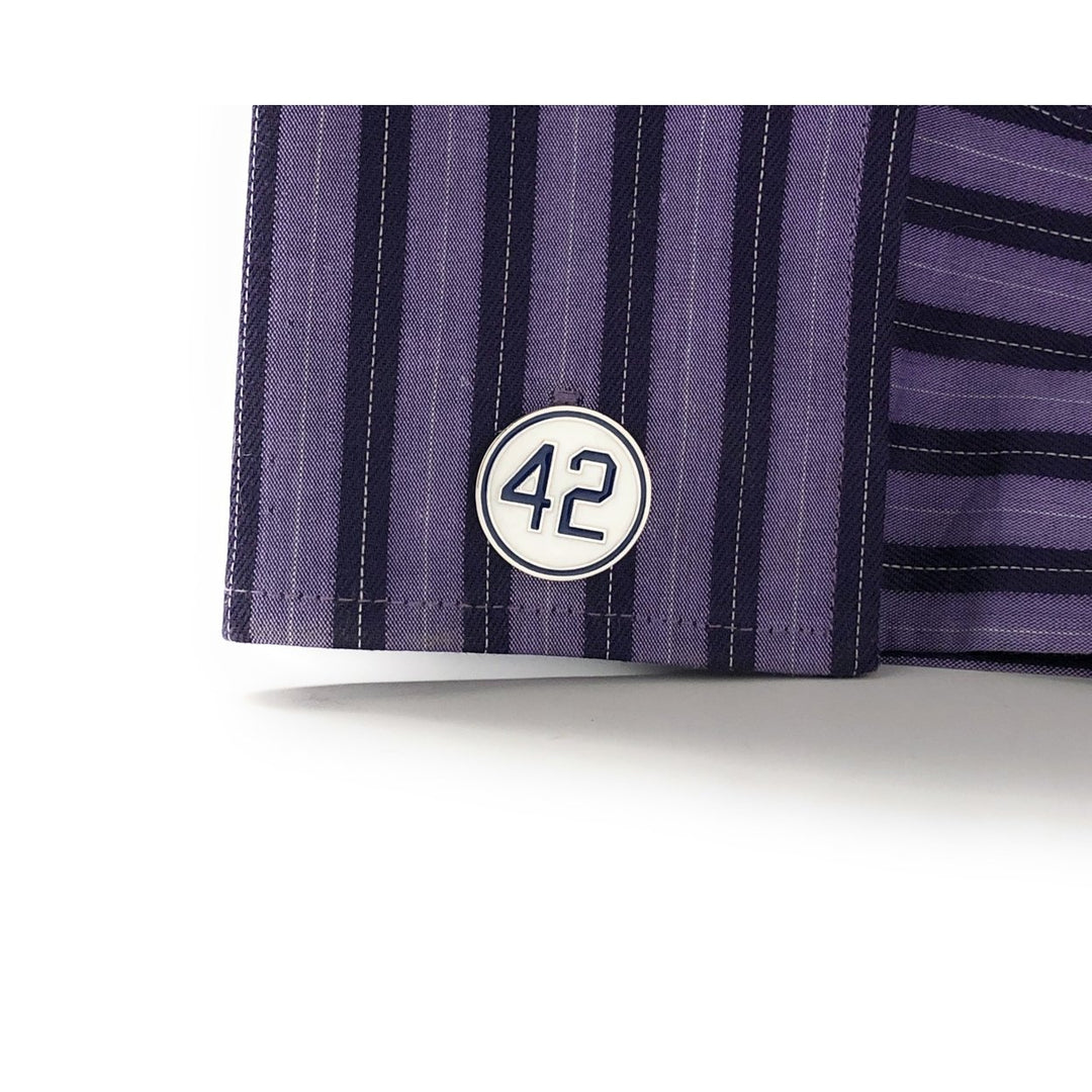 Number 42 Cufflinks Jackie Robinson Day Honoring Baseballs Barrier Breaker Cuff Links Image 6