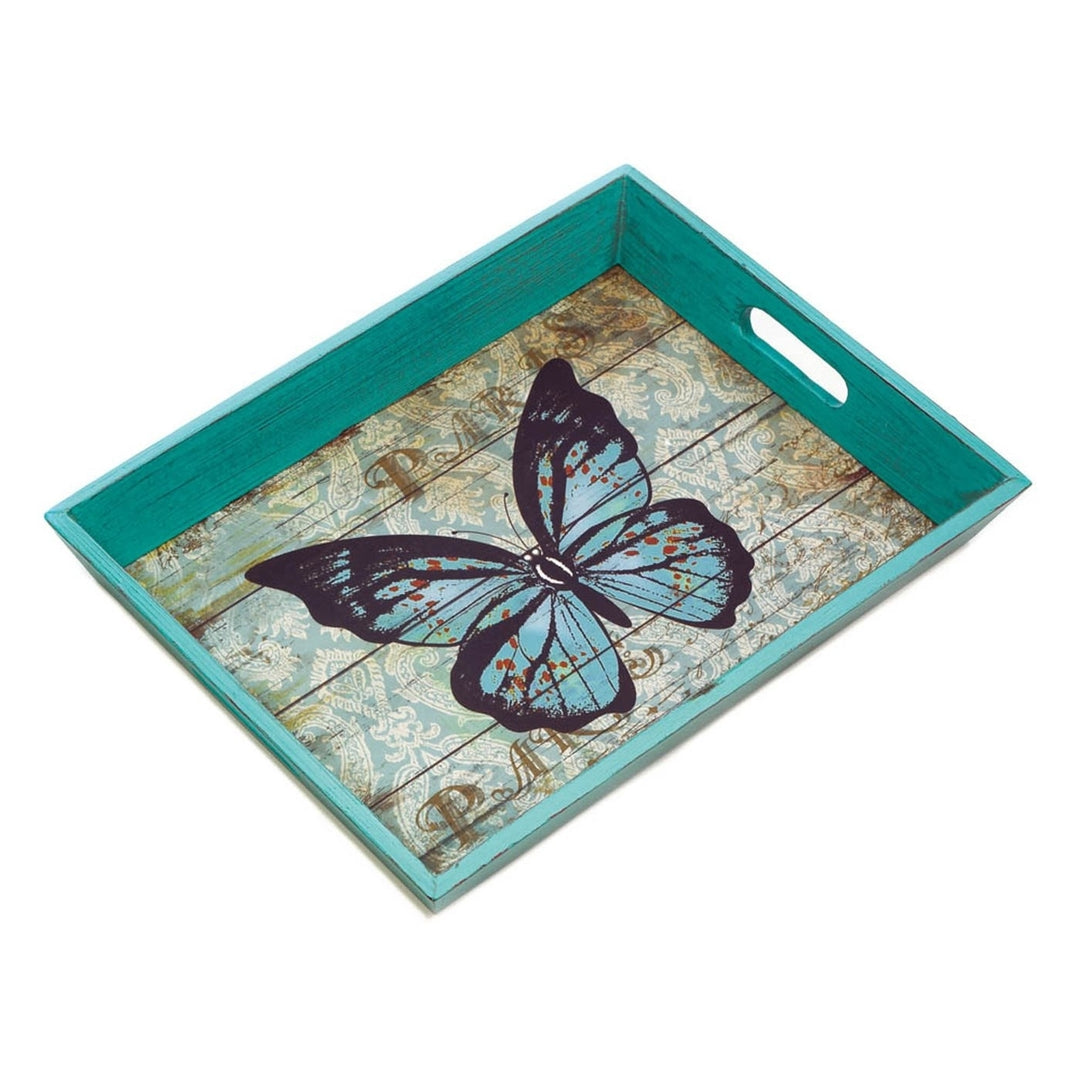 BLUE BUTTERFLY SERVING TRAY Image 1