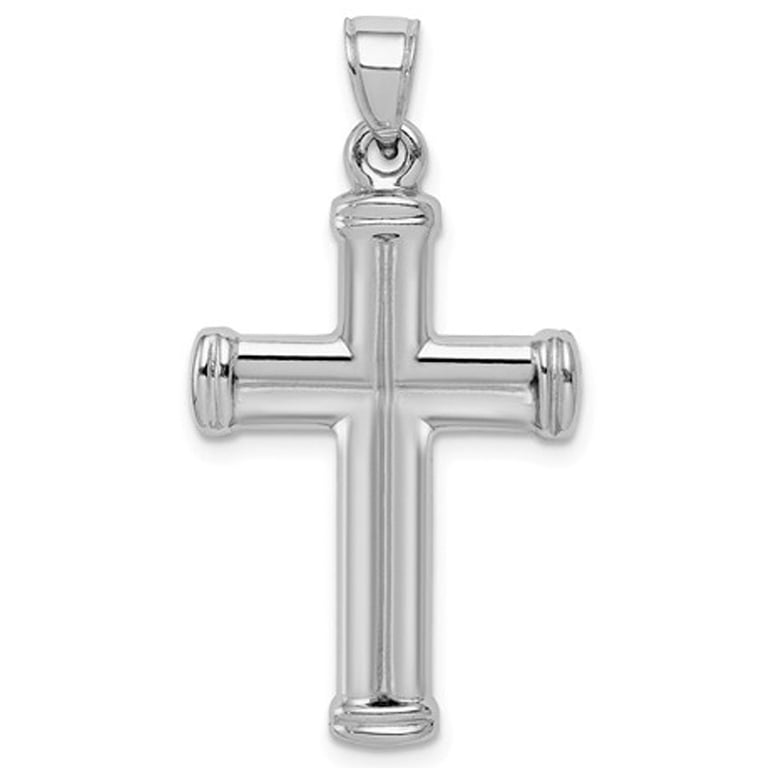 Sterling Silver Reversible Latin Crucifix Cross Pendant Necklace with Chain Image 3