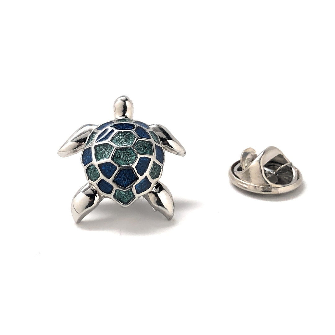 Tropical Paradise Turtle Lapel pin Fully Detailed Ocean Turtle Tie Pin Image 6