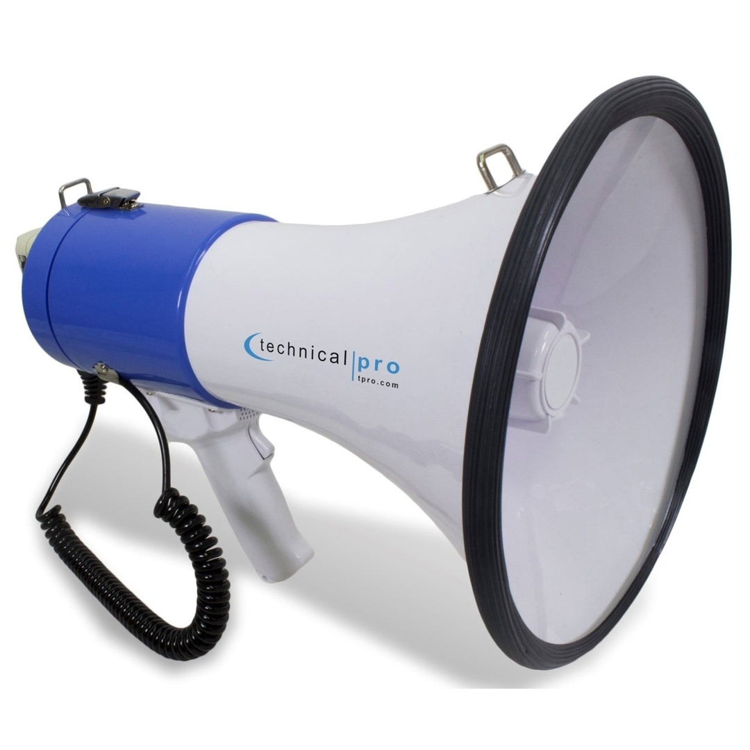 Technical Pro Portable Megaphone 75W 3000ft Range with Strap and Siren Image 1