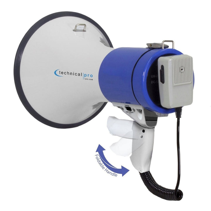 Technical Pro Portable Megaphone 75W 3000ft Range with Strap and Siren Image 2