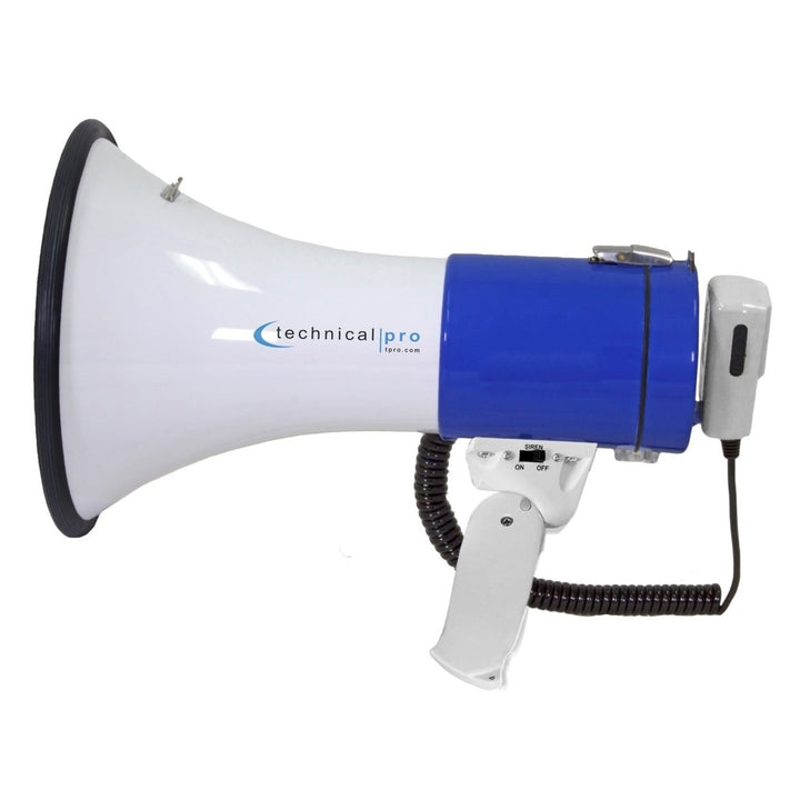 Technical Pro Portable Megaphone 75W 3000ft Range with Strap and Siren Image 4