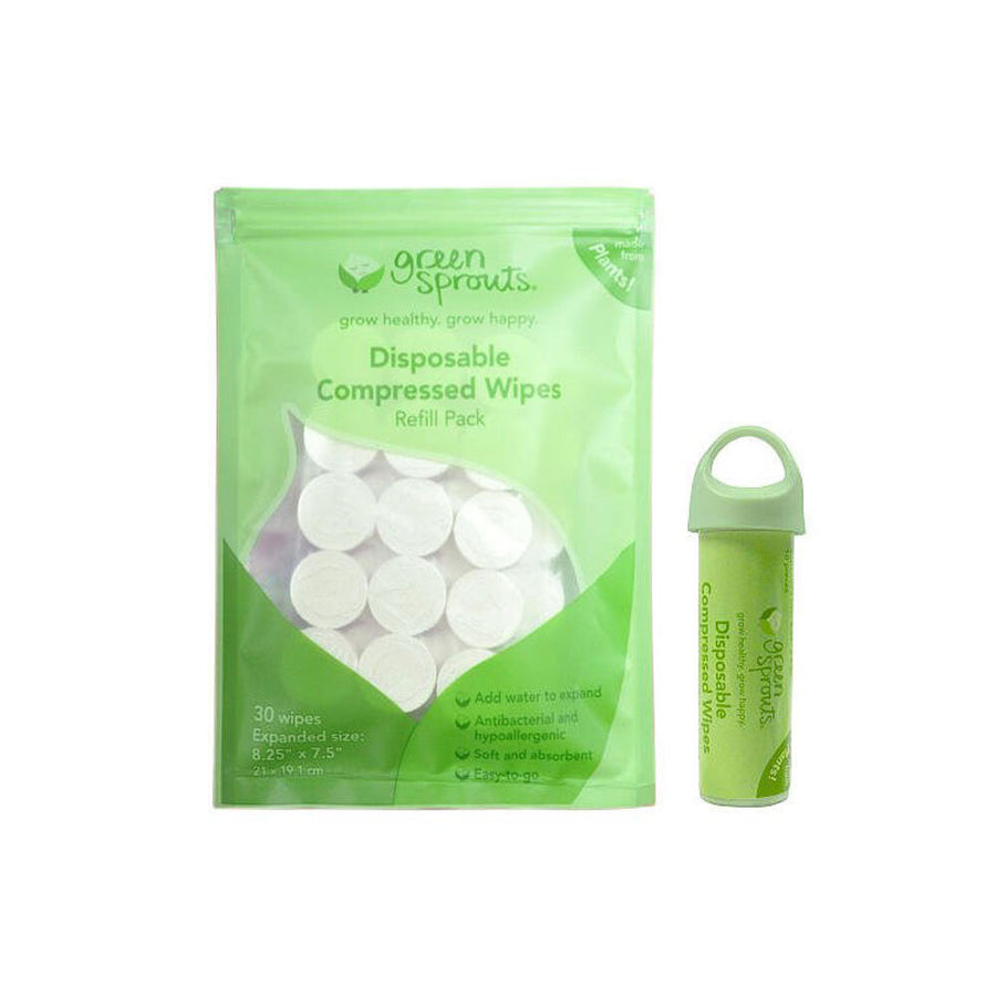 MISC Green Sprouts Disposable Compressed Wipes (10 Pack and 30 Pack Refill) White One Size Image 1