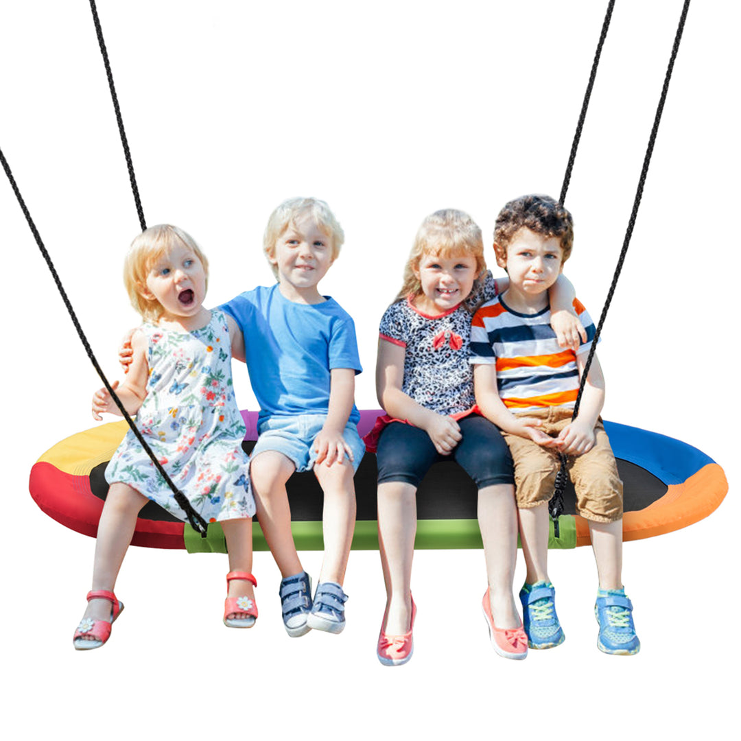 60 Saucer Tree Swing Surf Outdoor Adjustable Kids Giant Oval Platform Swing Set Image 1