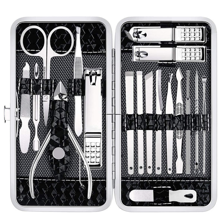 18 Pieces Stainless Steel Manicure Kit Professional Grooming Kit Image 1