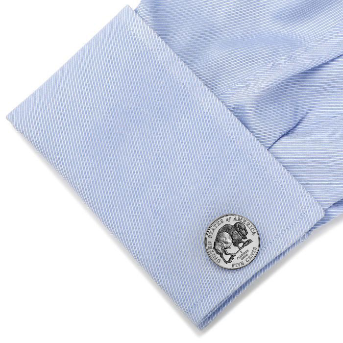 2005 Buffalo Nickel Cufflinks American Bison Coin Westward Journey Nickel Series Cuff Links Image 4