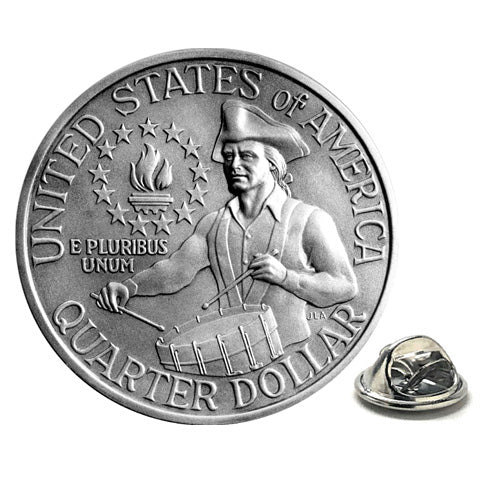 Bicentennial Uncirculated Quarter Lapel Pin George Washington Quarter Tie Pin 1776-1976 Image 1