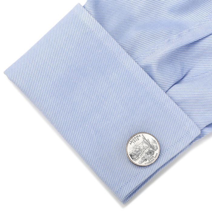 2008 Arizona Quarter Coin Cufflinks Uncirculated State Quarter Cuff Links Image 4