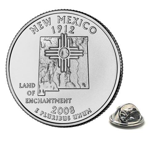 2008 Mexico Quarter Coin Lapel Pin Uncirculated State Quarter Tie Pin Image 1