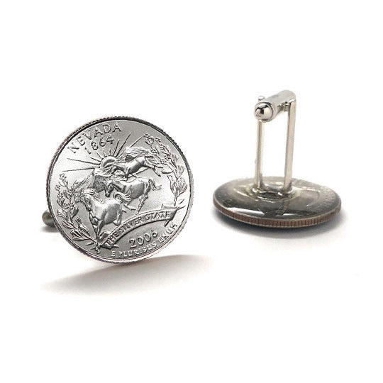 2006 Nevada Quarter Coin Cufflinks Uncirculated State Quarter Cuff Links Image 3