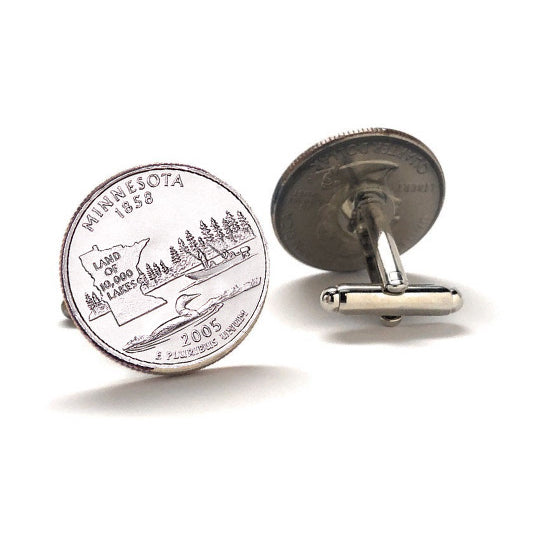 2005 Minnesota Quarter Coin Cufflinks Uncirculated State Quarter Cuff Links Image 1